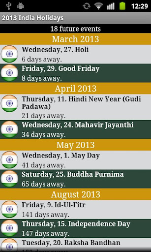 India Holidays 2013