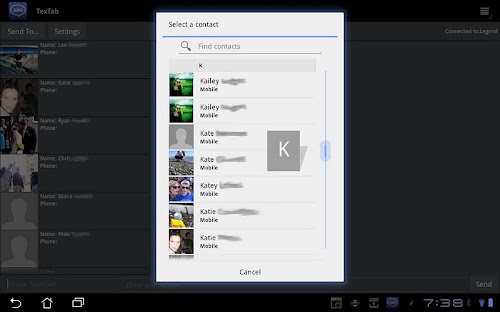 Android application TexTab screenshort