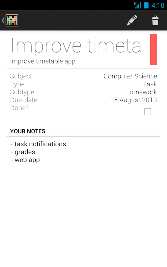 Timetable - screenshot