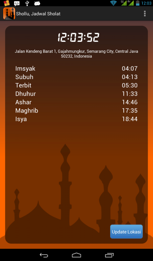 Shollu, Jadwal Sholat - screenshot