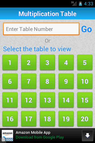 Multiplication Table