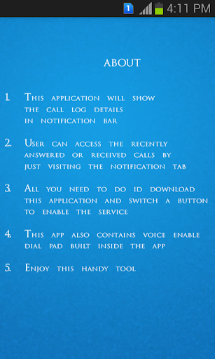 Voice dial pad Notification