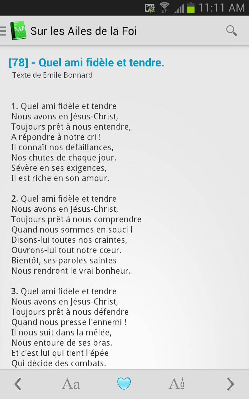 Android application Sur les Ailes de la Foi screenshort
