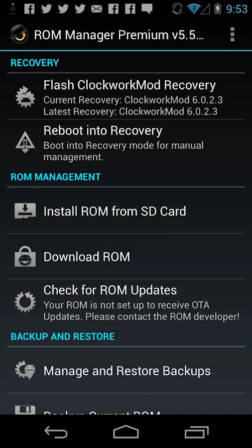 ROM Manager (Premium) - screenshot