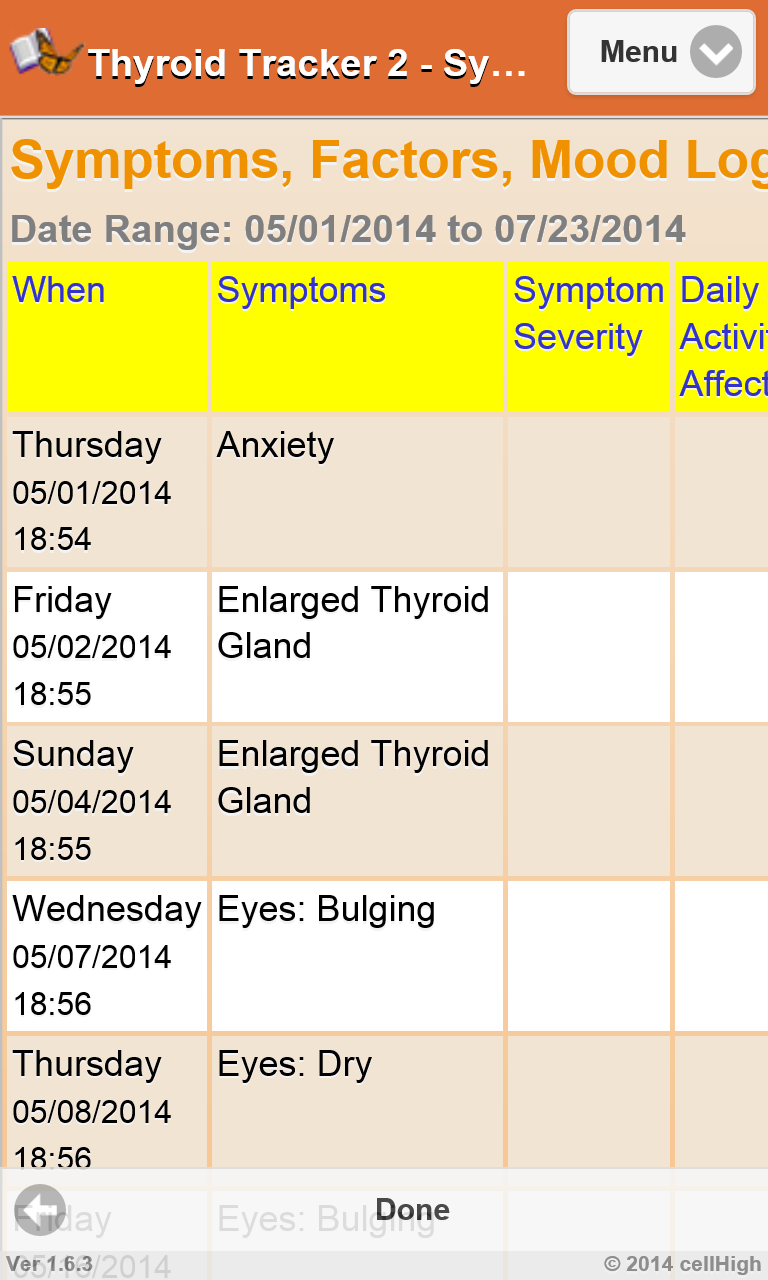 Thyroid Tracker 2 Screen 3