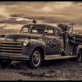 Fire Truck by Vince Dwyer - Transportation Automobiles