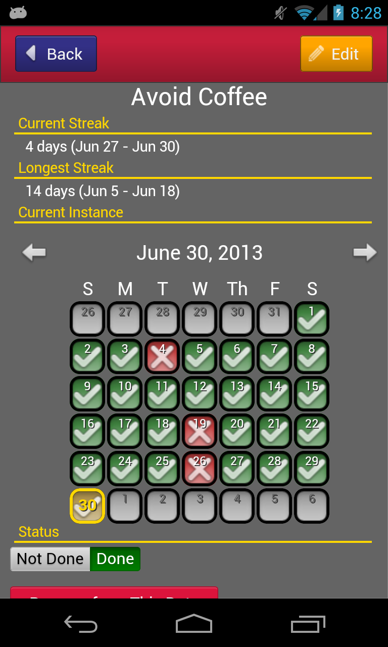 Healthy Habit Tracker Screen 3