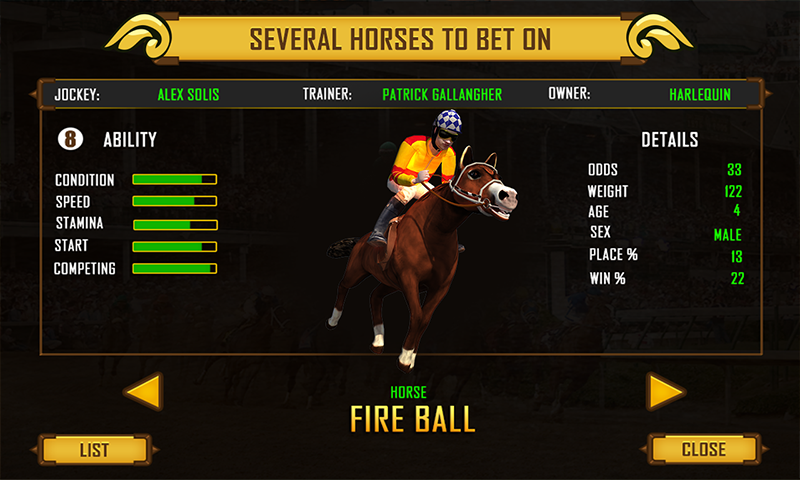 Virtual Horse Racing Champion Screen 2