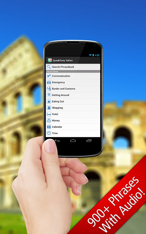 Android application SpeakEasy Italian ~ Phrasebook screenshort
