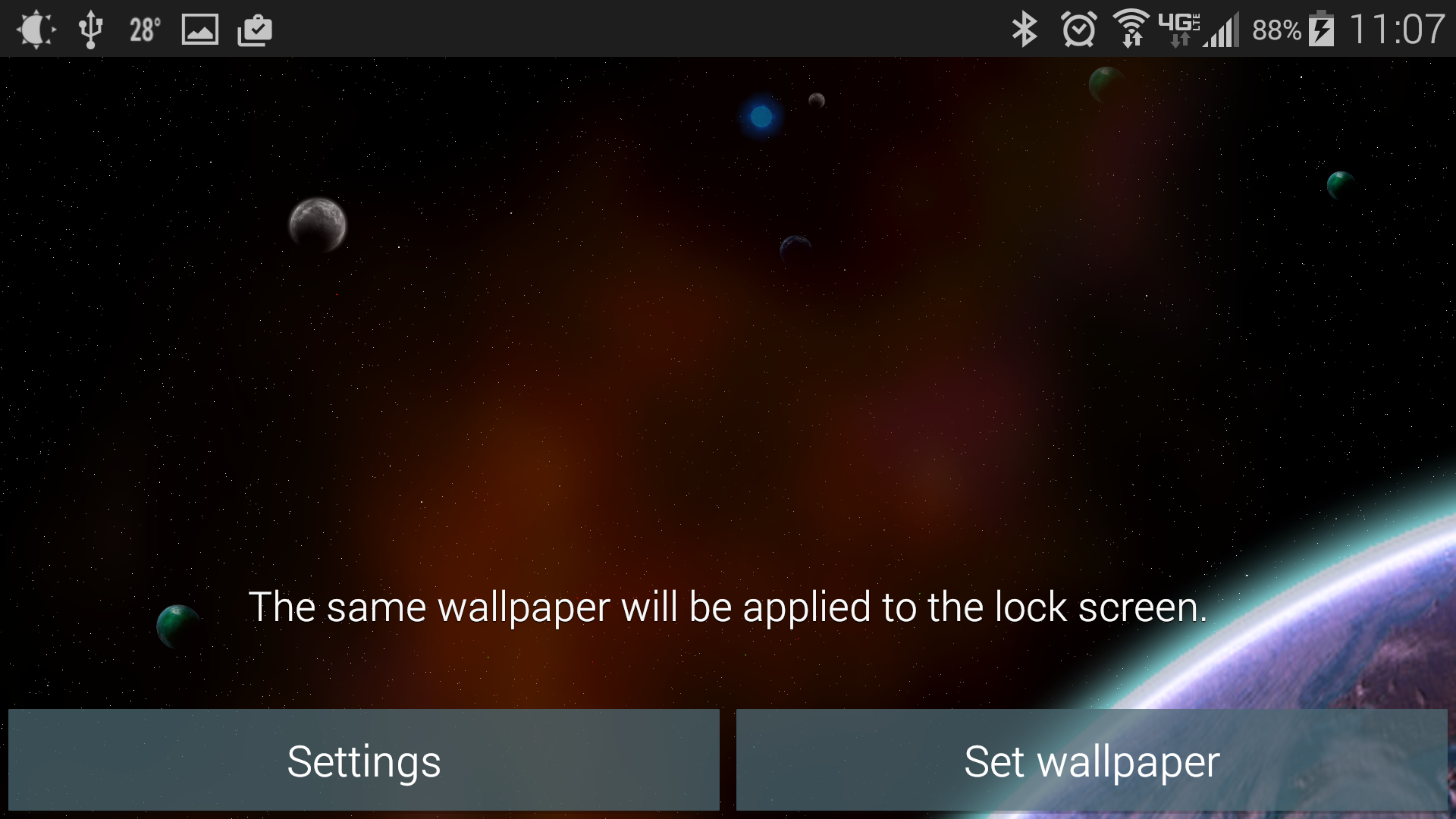 Android application Pixel Space War Live Wallpaper screenshort