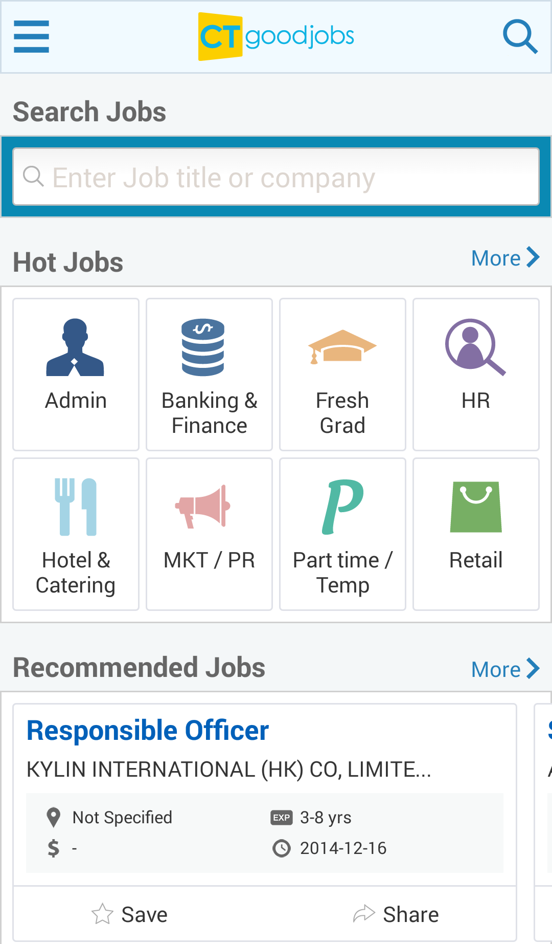 Android application Job Search - CTgoodjobs screenshort