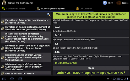 Free Highway and Road Calc. Tablet APK