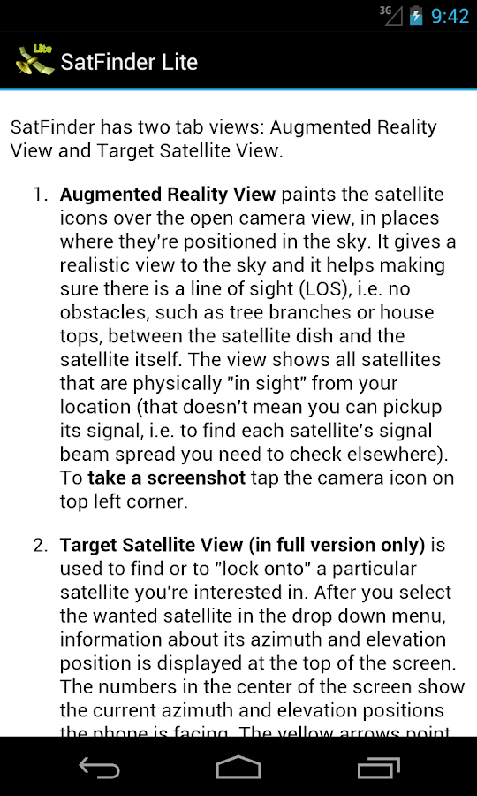 SatFinder Lite TV Satellites Android Apps on Google Play