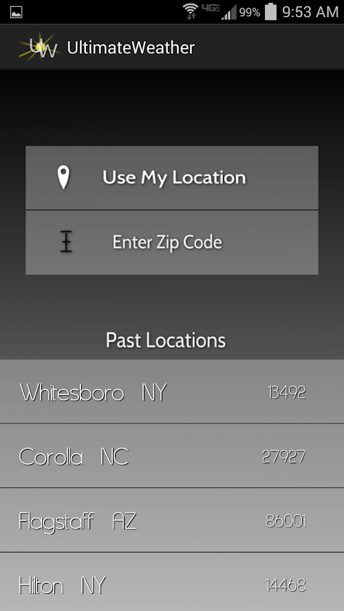 Android application Ultimate Weather Widget. screenshort