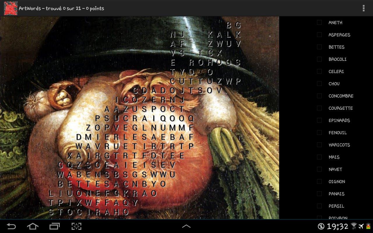 Android application ArtWords word search screenshort