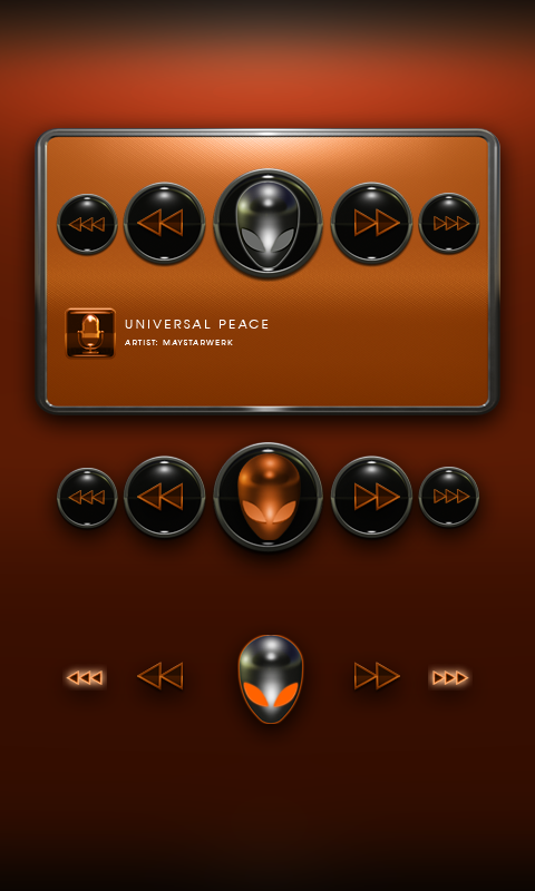 Poweramp Widget Orange Alien Screen 2