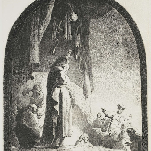 Rembrandt, The Raising of Lazarus, c. 1632, Etching (S)