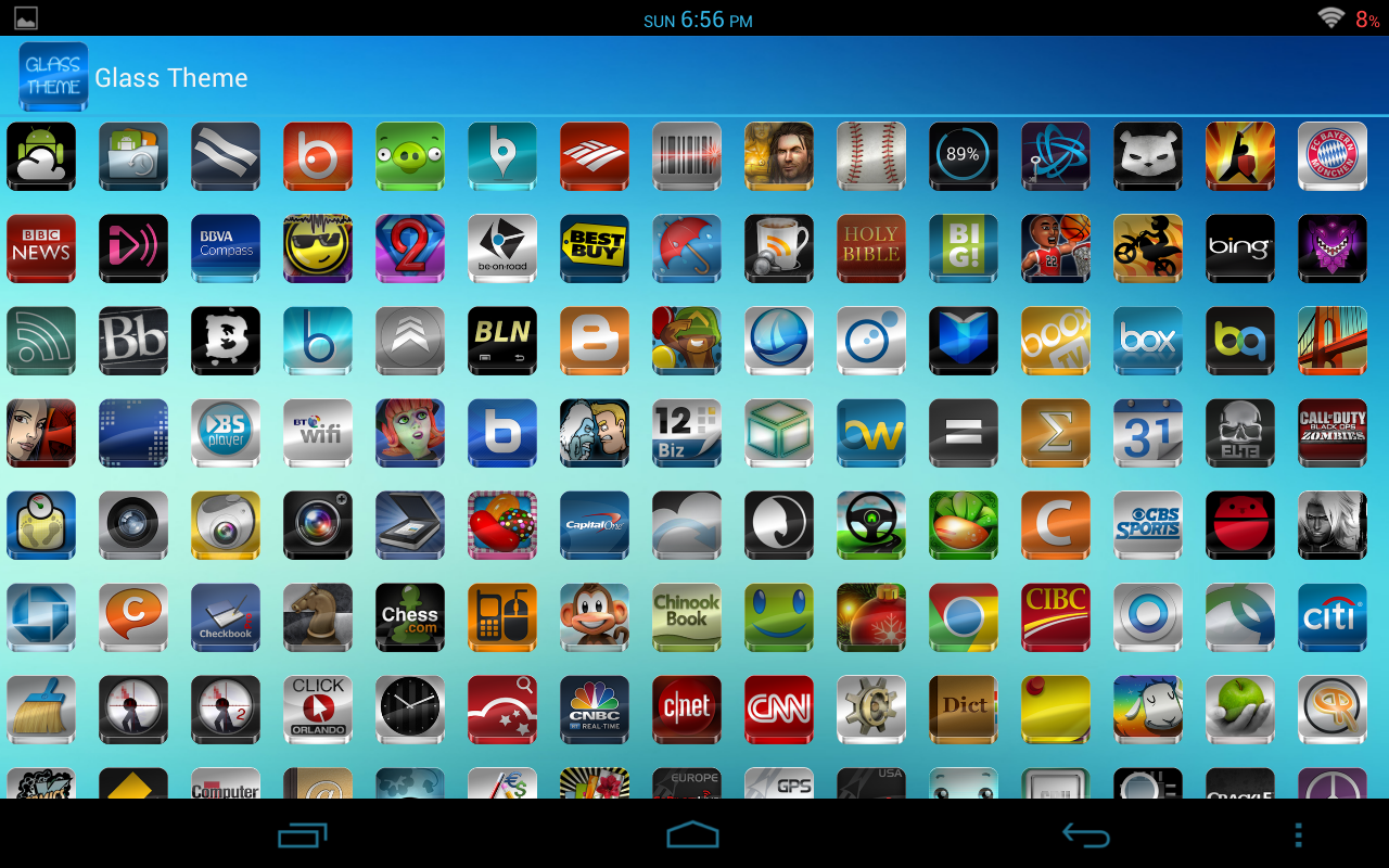 GLASS APEX/NOVA/GO/SMART THEME - screenshot
