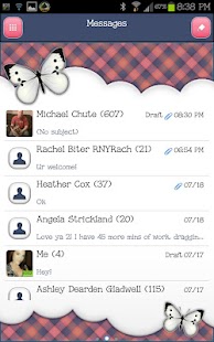 GO SMS THEME|PeachButterflySky Screenshots 0