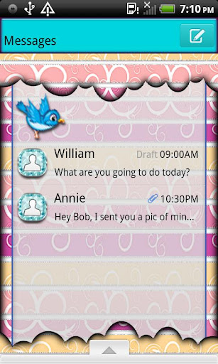 GO SMS THEME BlueBird4U