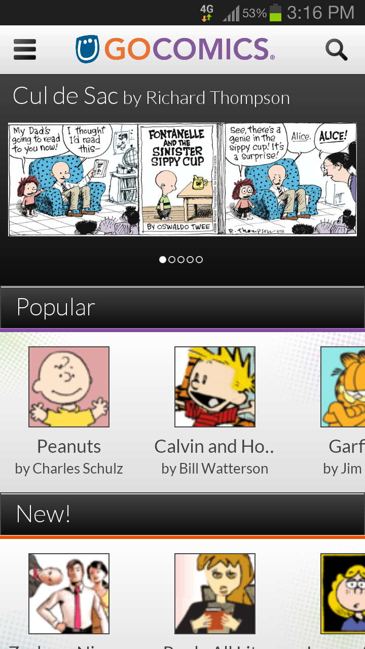 GoComics Screen 1
