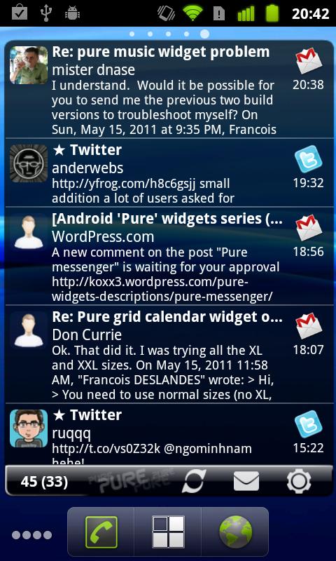 Pure messenger widget - screenshot