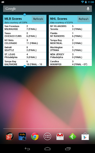 Sports Scores Widget