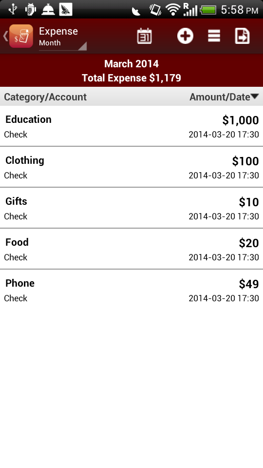 Expense Tracker(Paid) Screen 2