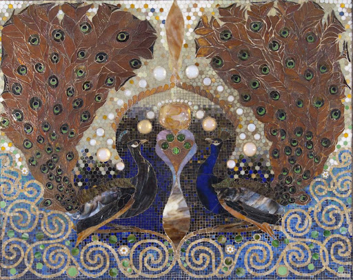 Peacock Mosaic from entrance hall of the Henry O. Havemeyer house, New York
