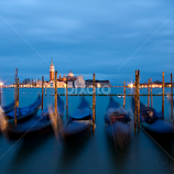 Gondolas San Marco waterfront by Gale Perry -  