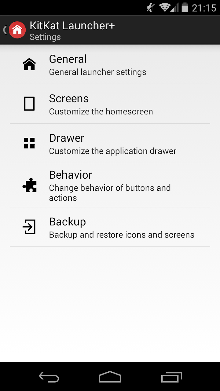 Launcher+ Key Screen 2