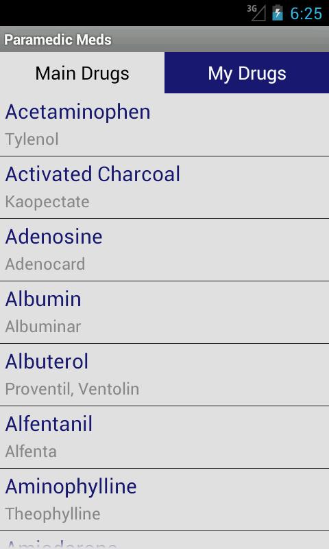 Android application Paramedic Meds screenshort
