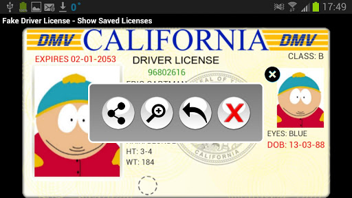 Fake driving licence that looks real for kids