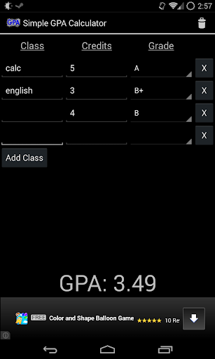 Simple GPA Calculator