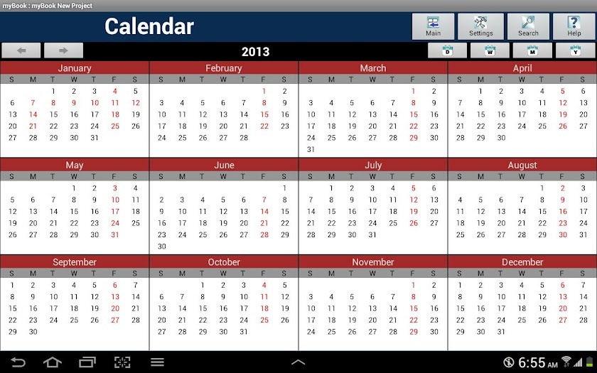 myBook Personal Organizer Screen 2