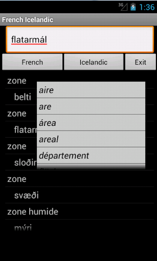 French Icelandic Dictionary