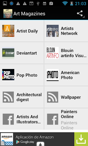 Art magazines RSS reader