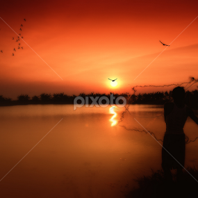 sunset on the lake by Syahbuddin Nurdiyana - Digital Art People