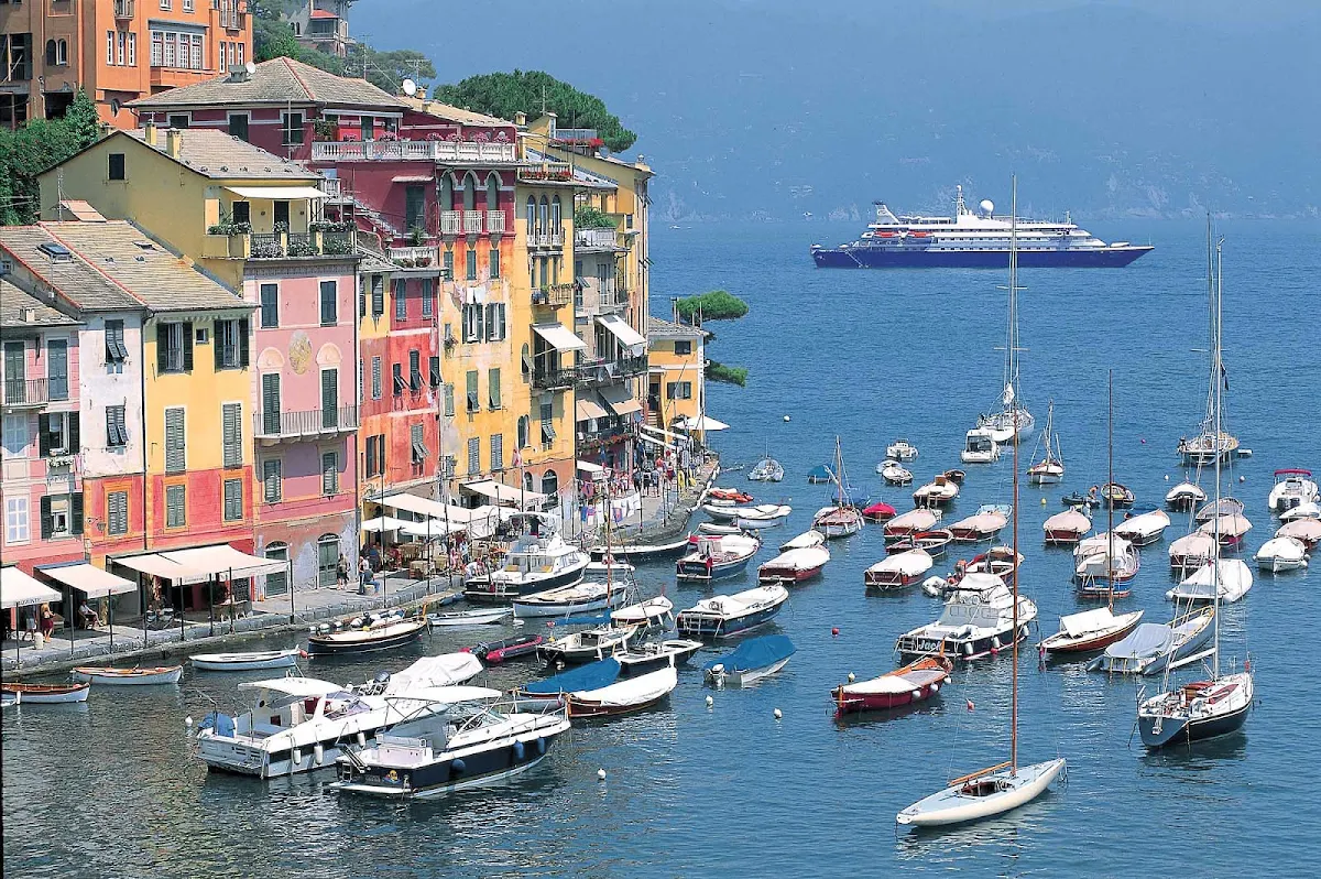 Portofino-Italy-SeaDream - Visit the charming port city of Portofino, Italy, on a SeaDream cruise.