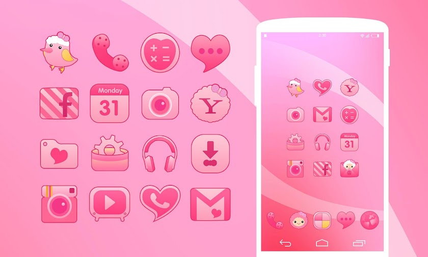 Girly Theme - KK Launcher Screen 2