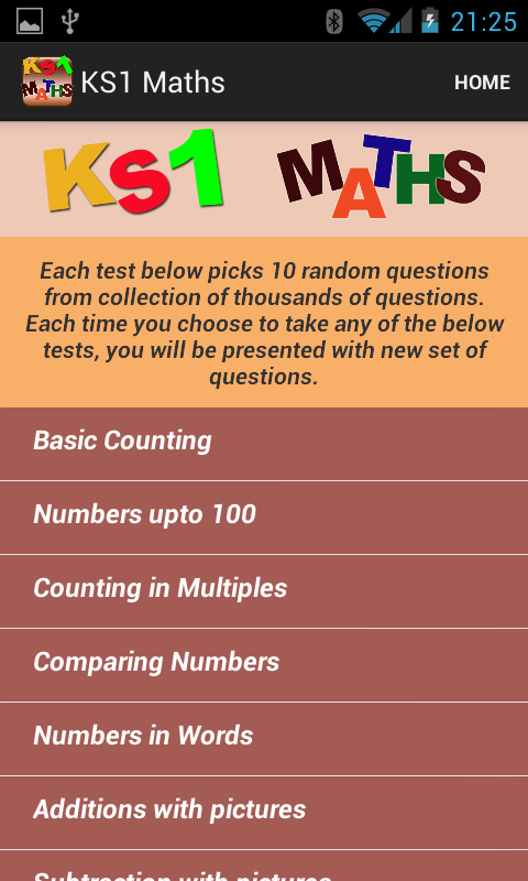 Key Stage 1(KS1) Maths Screen 2