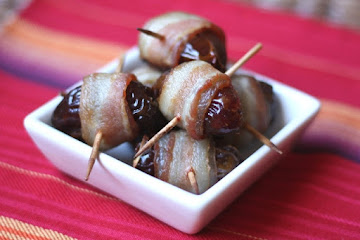 Bacon Wrapped Dates with Balsamic Reduction