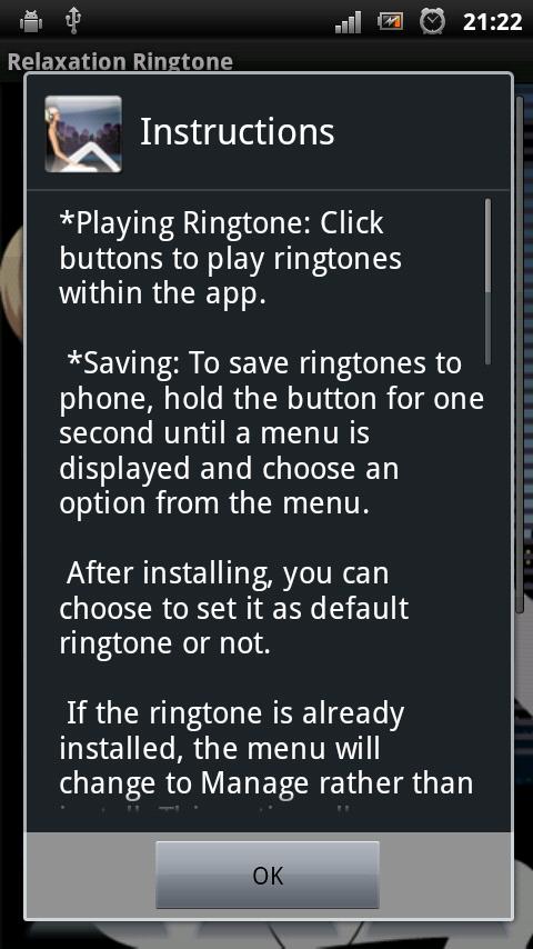 Android application Relaxation Ringtone screenshort