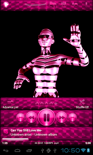 Poweramp Skin PINK BRUSHED