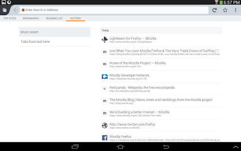 Android için Firefox Tarayıcı - ekran görüntüsü küçük