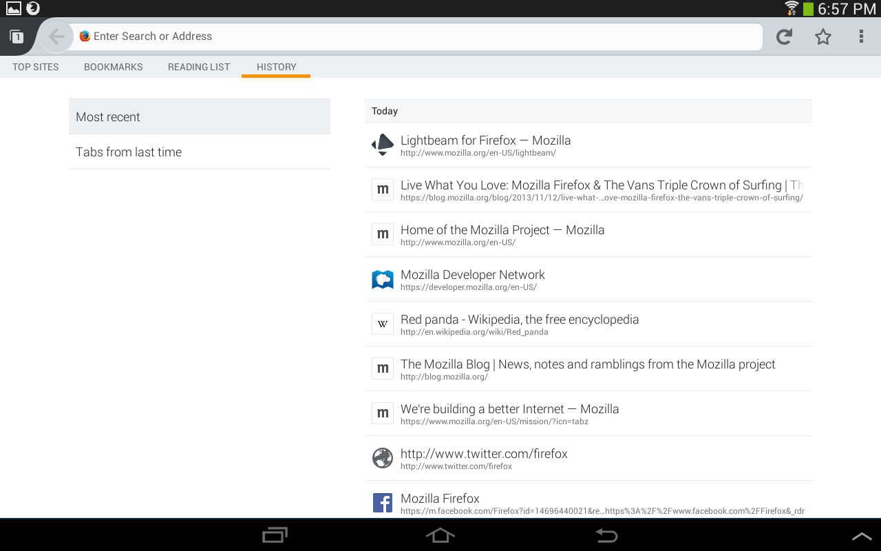 Firefox Browser for Android - screenshot