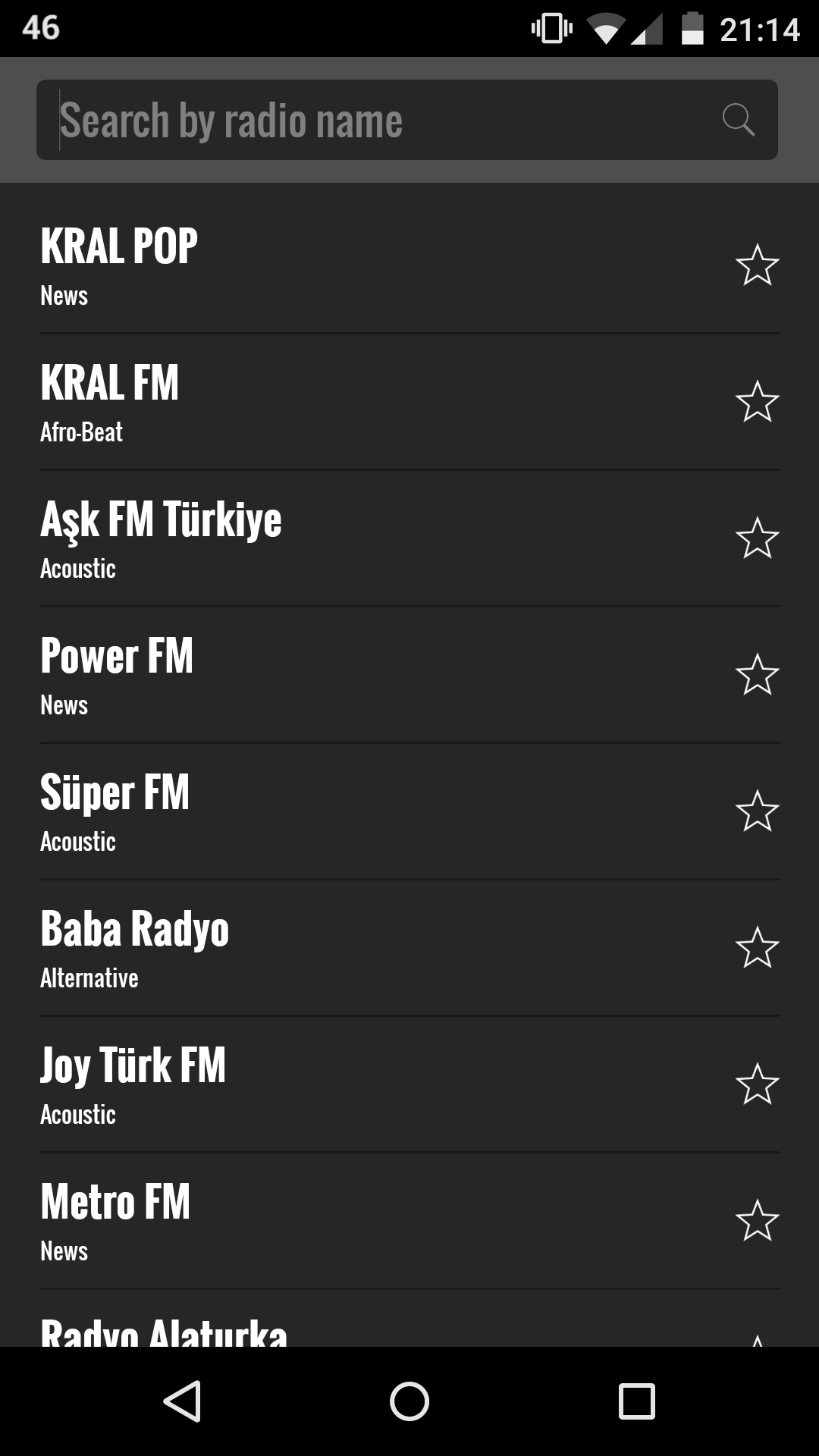 Android application Radio Turkey FM online screenshort