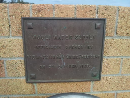 Wooli Water Supply Plaque