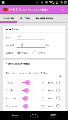 FAB U Body Fat Calculator