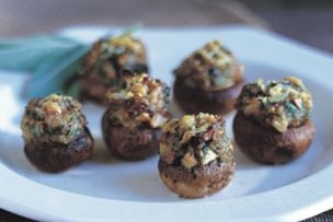 Cremini Mushrooms Stuffed with Spanish Ham
